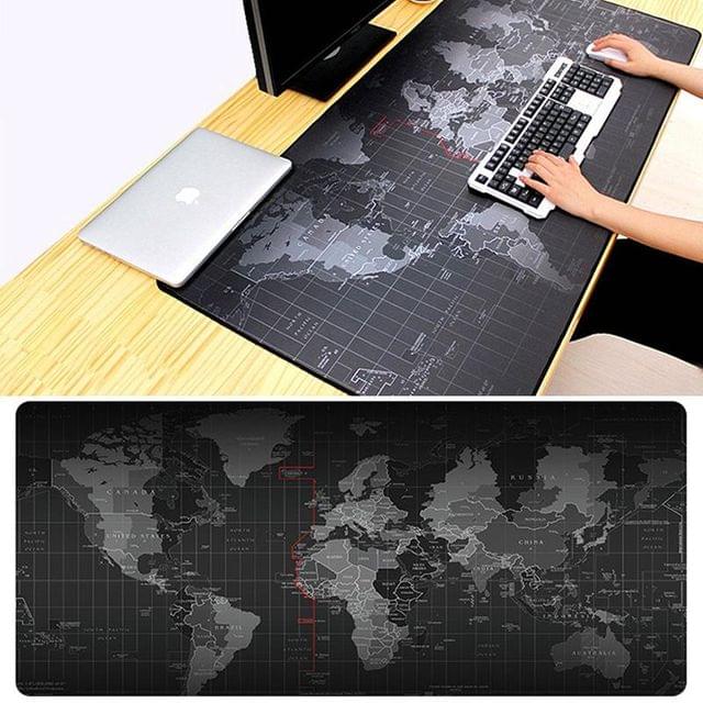 Desk mat with world map